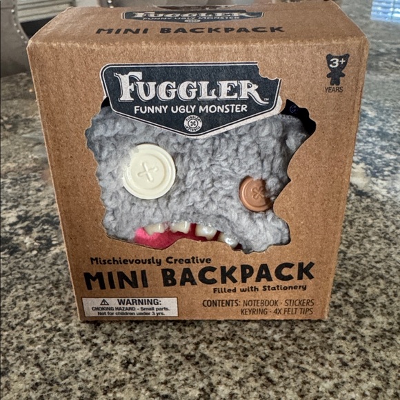 Fuggler Other - FUGGLERS Mini Backpack Keychain w/ Bonus Stickers & Markers - GRAY NEW IN BOX